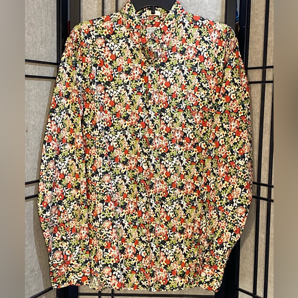 Re-imagined By J Crew Button Collared Shirt floral long sleeve Mens Organic